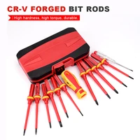 Electrician Repair Tools Kit 13pcs 1000V Changeable Insulated Screwdrivers Set with Magnetic Slotted Phillips Pozidriv Torx Bits 2
