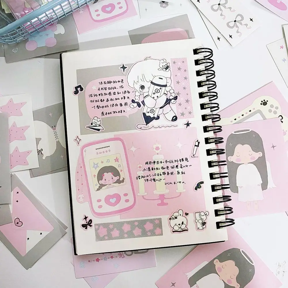 Aesthetic Korean Deco Sticker Set: Cute Stationery for Journals, Planners, and Scrapbooks