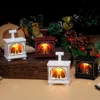 Dollhouse Miniature Fireplace Glowing Stove Model House Furniture Kitchen Living Scene Christmas Decor Toy 5