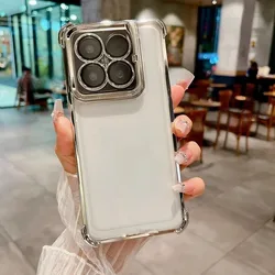 Shockproof Transparent Silicone Soft Case with Enhanced Corner Protection and Plating Finish for Mi 12T (Silver)