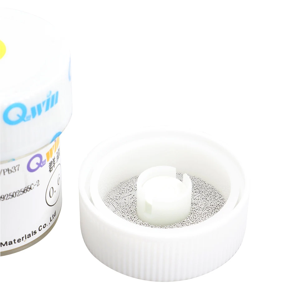 250,000pcs/bottle Tin Balls BGA Leaded Solder Balls 0.2mm 0.3mm 0.35mm 0.45mm 0.6mm 0.65mm 0.76mm Chip Repair Tin Beads Sn63 Pb3 Solder Balls