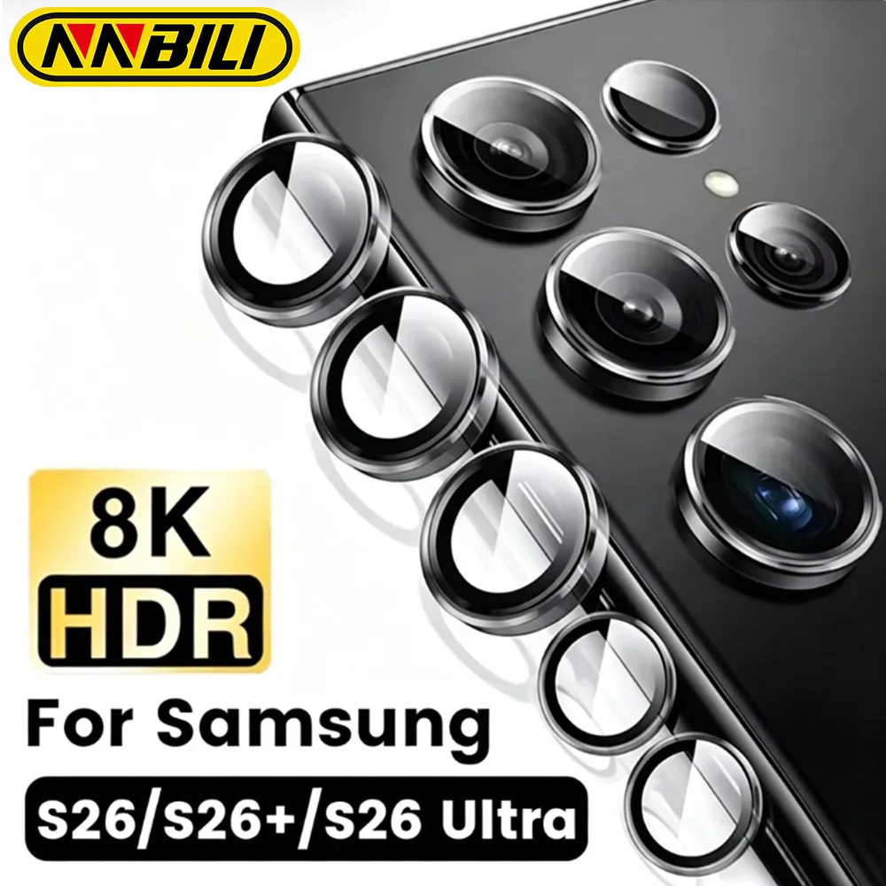 Enhanced Metal Lens Ring and Glass Case Camera Lens Protector - 5 Pack