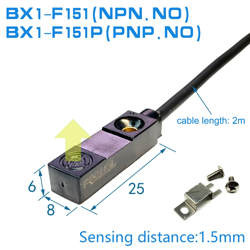 사각 근접 스위치 센서 12to24VDC 3선 NPN.NO NPN.NC PNP.NO 금속 유도 센서 BX1-F