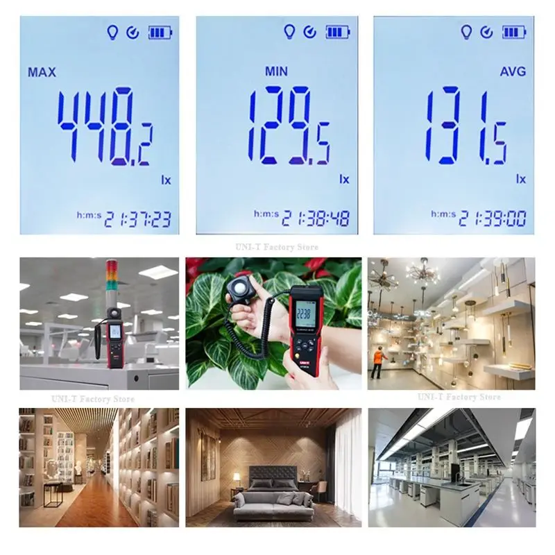 UNI-T UT381A Illuminometer Integrated & Split Digital Light Illuminance Meter 400000 Lx 37160 Fc Luxometer with Bluetooth APP