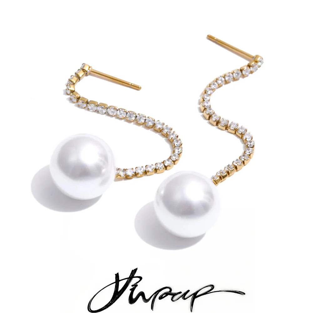 Yhpup Earrings Simulated Pearl Korean Style