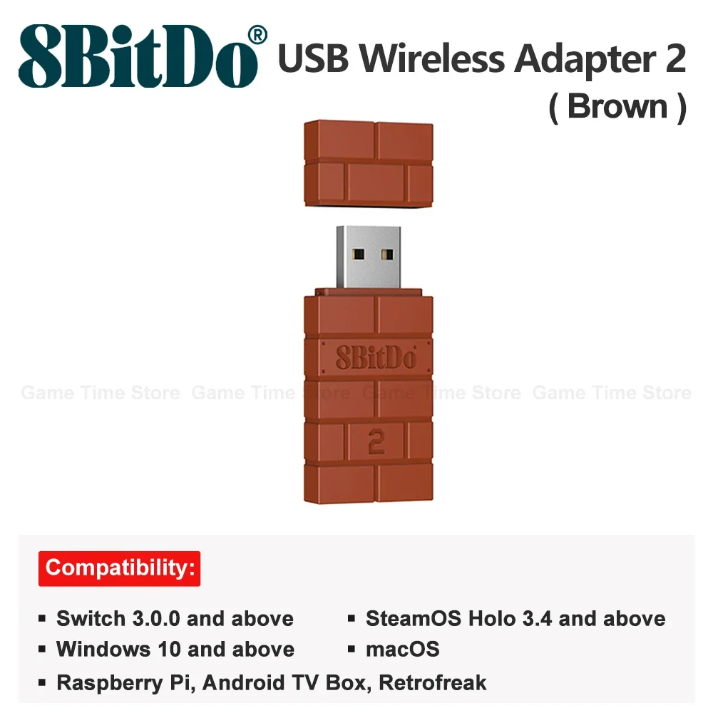 8Bitdo Wireless USB Adapter 2 for Switch/Switch OLED, Windows Mac &  Raspberry Pi