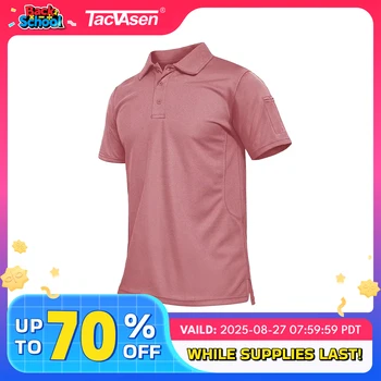 TACVASEN Summer Colorful Fashion Polo Tee Shirts Men's Short Sleeve T-shirt Quick Dry Team Work Green T-Shirt Tee Tops Clothing 1