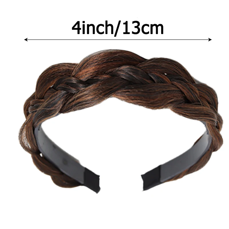 LUPU Synthetic Headmade Hairbands Retro Head Hoop Fishbone Braids Headband Wig Hair Accessories for Women Daily Use