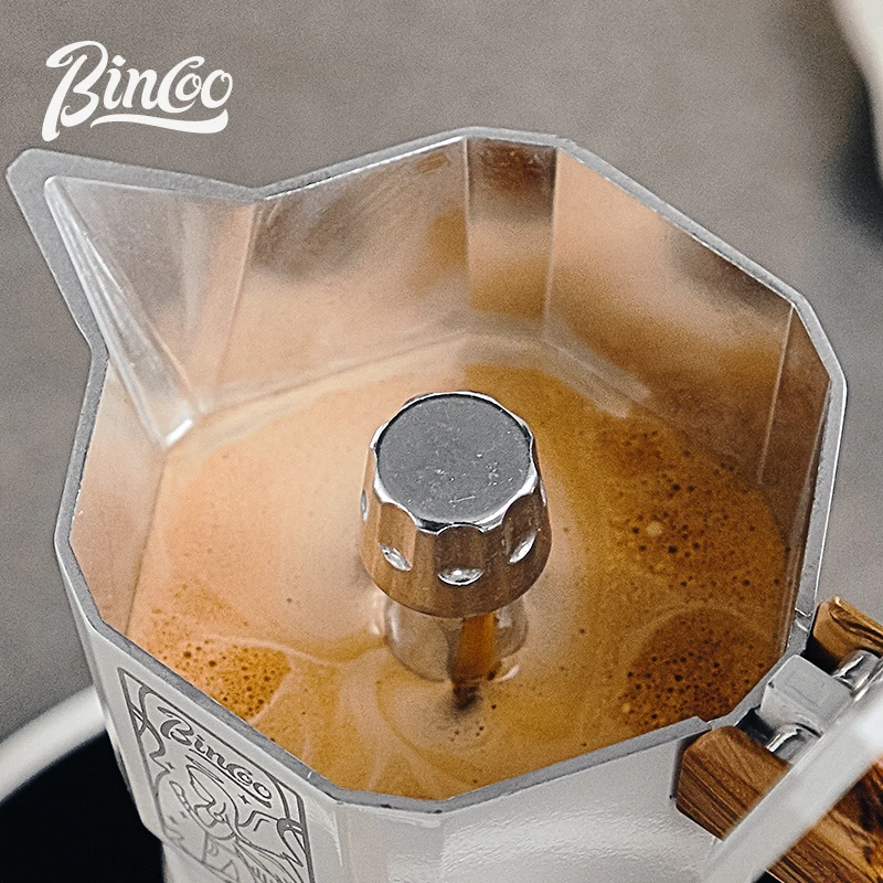 Bincoo 120ML/2 Cup Stovetop Espresso Maker Double Valve Moka Pot with  Thermostat Extractor,Italian Espresso Moka Pot with Powder Dispenser and  Filter