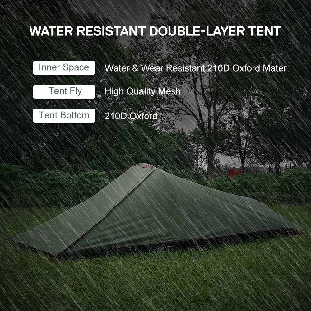 Ultralight Outdoor Single Person Camping Tent Water Resistant Portable