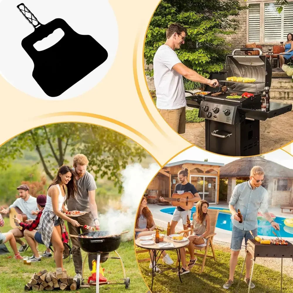 1PC Plastic Heat Resistant Manual Barbecue Hand Fan, Handheld Grill Fan, Hand Crank Blower for Outdoor Camping BBQ Grill Tool