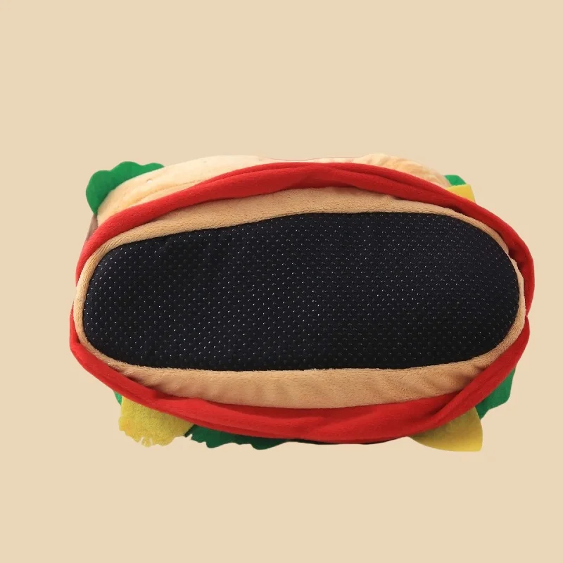 Festive Cartoon Hamburger Slippers Warm Comfortable and Durable for Indoor Use Women's Home Slippers