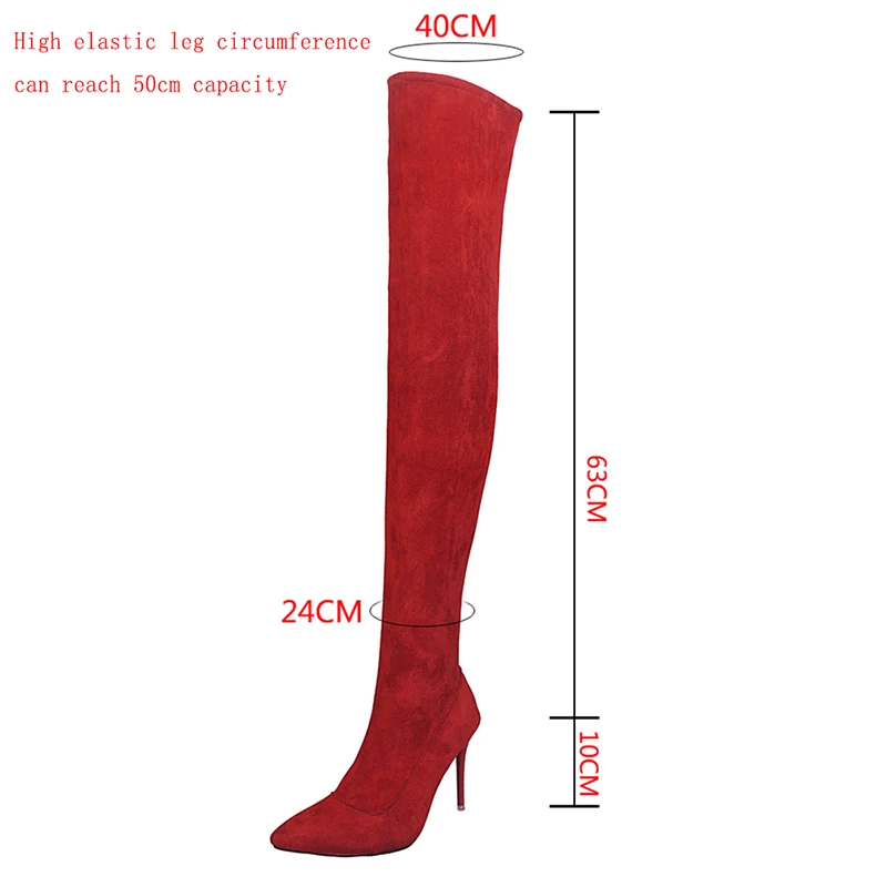 Fashion Winter Boots Over The Knee Women Boots Thin High Heels Sexy Party Botas De Mujer Shoes For Femme