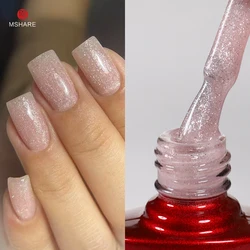 Milky Pink Glitter Camouflage Gel Nail Polish - 10ml UV LED Soak Off (Shiny base 124)