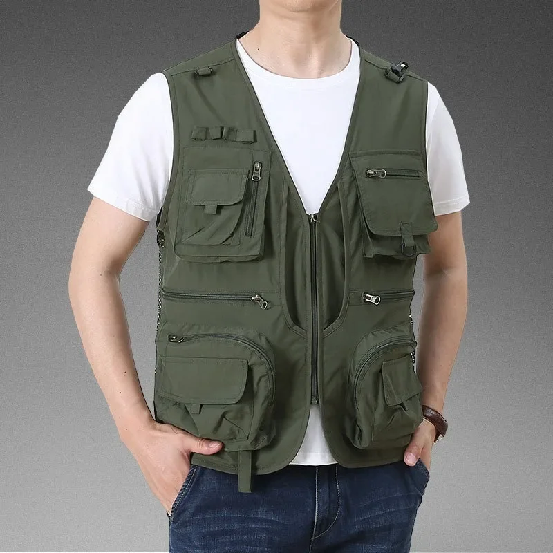 Motorcyclist Vest Windbreaker Men Coat Luxury Men's Clothing Hunting Embroidered Waterproof Camping Fishing Sleeveless Jacket