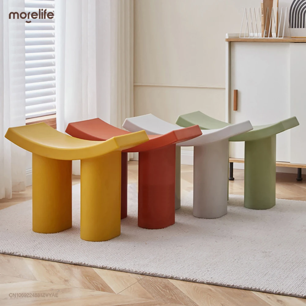 

Nordic Plastic Stool Modern Design Living Room Chair Shoe Bench Flying Elephant Furniture Vanity Ottomans Meubles Furniture