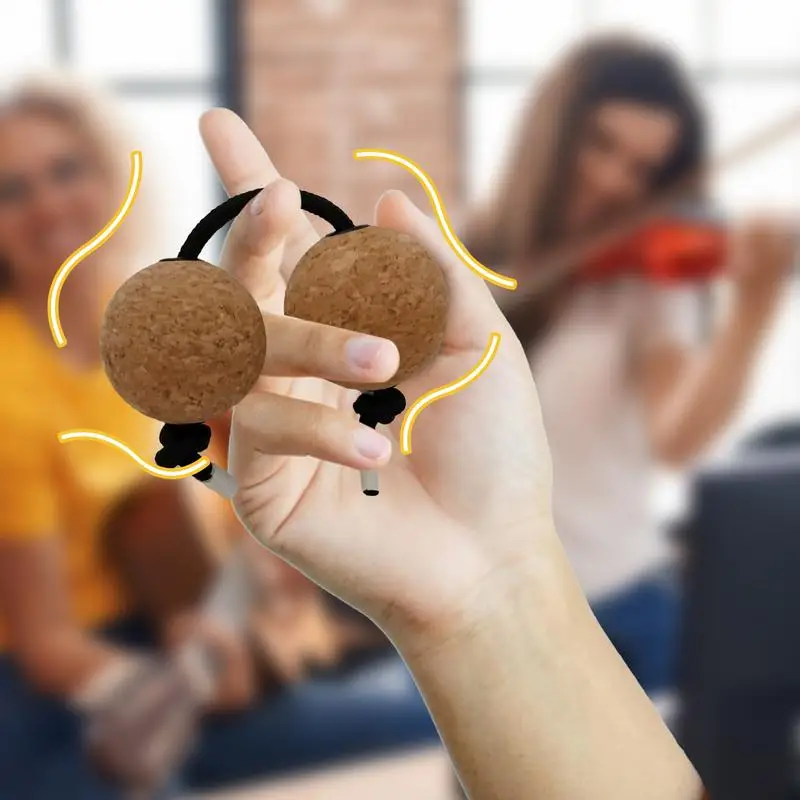 2 Pairs Asalato Shakers Kashaka Rhythmic Balls African Rhythmic Ball Shakers Single Hand Percussion Instruments Rhythmic Ball