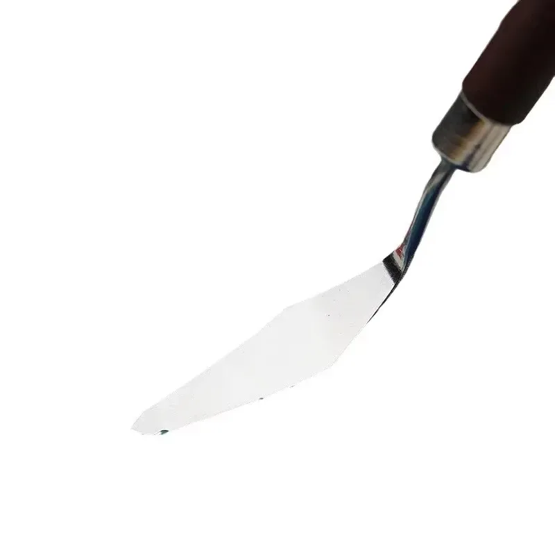 7 Red Wood Rod Watercolor Mixed Art Oil Painting Scraper Set Wood Stainless Steel Water Powder Paint Manual Tool Convenient