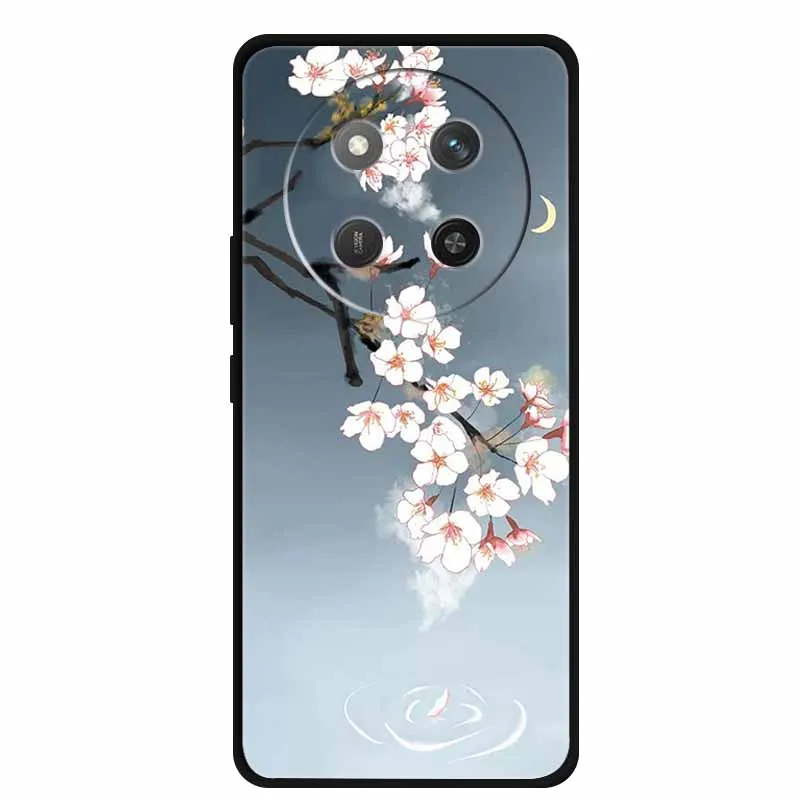 Cartoon Painted Soft Black Silicone Back Cover