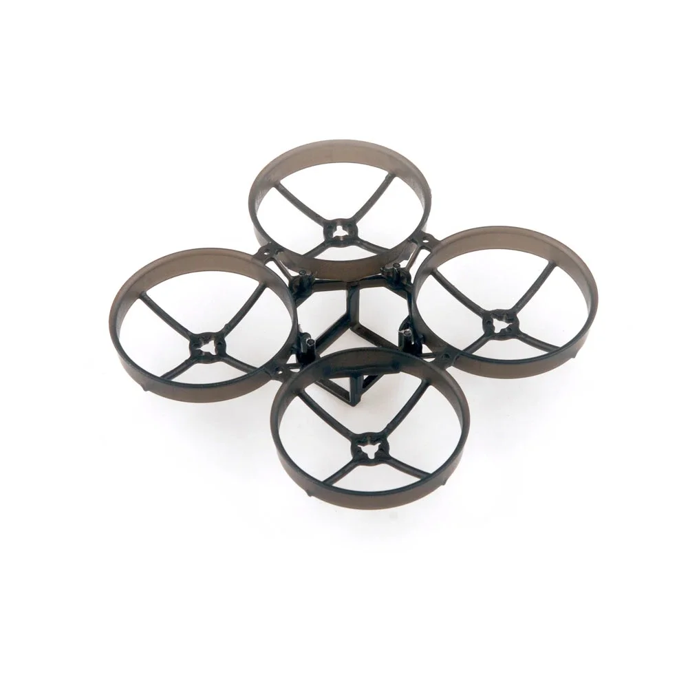 Cadre Happymodel Mobula7 O4 Whoop 80mm avec le châssis en carbone et les supports de carte de vol visibles.