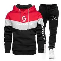 Ensemble de survêtement pour homme automne-hiver, sweat-shirt à capuche + pantalon de jogging à poignets élastiques, tenue de sport décontractée pour la course à pied et la salle de sport 4