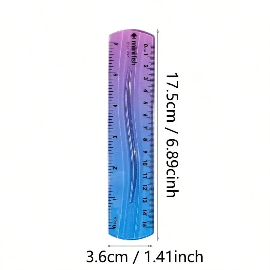 20cm/15cm 유연한 소프트 자, 그라데이션 레인보우 컬러 스타일, 센티미터와 인치로 이중 단위 측정, 사무실, 학생, 학교용