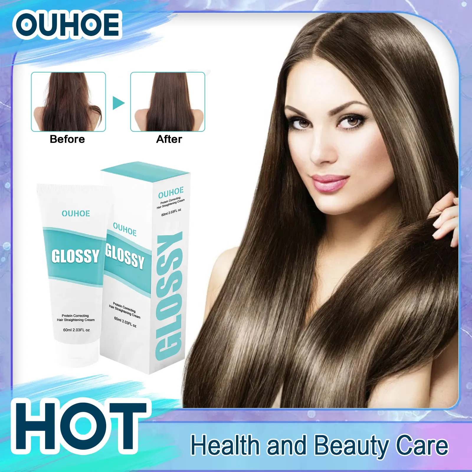 Hair Straightening Cream Protein Correcting Repair Damage Curly Hair Nourishing Smoothing Silk Gloss Keratin Treatment Care
