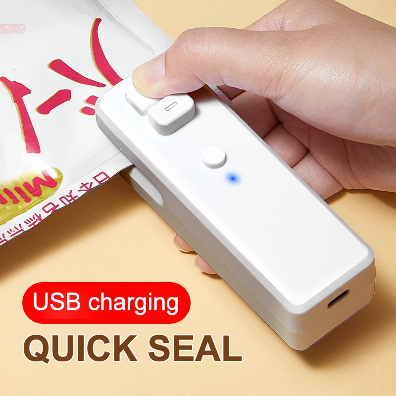 

Rechargeable Mini Sealer Small Handheld Sealing Vacuum Machine USB Portable Food Bag 2 in 1 Opening Sealing Machine Snack Sealer