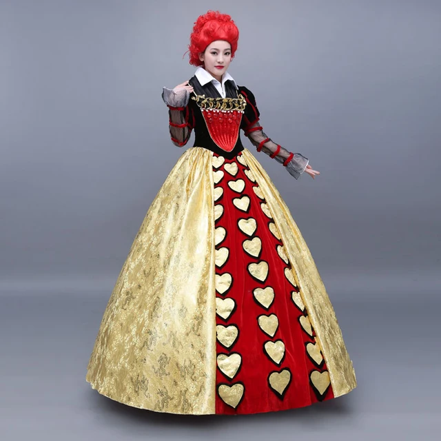 Alice Queen Of Hearts Costume Kids Red Queen in Wonderlands Cosplay Costume  Crown Baby Girls Halloween Birthday Party Dress - AliExpress