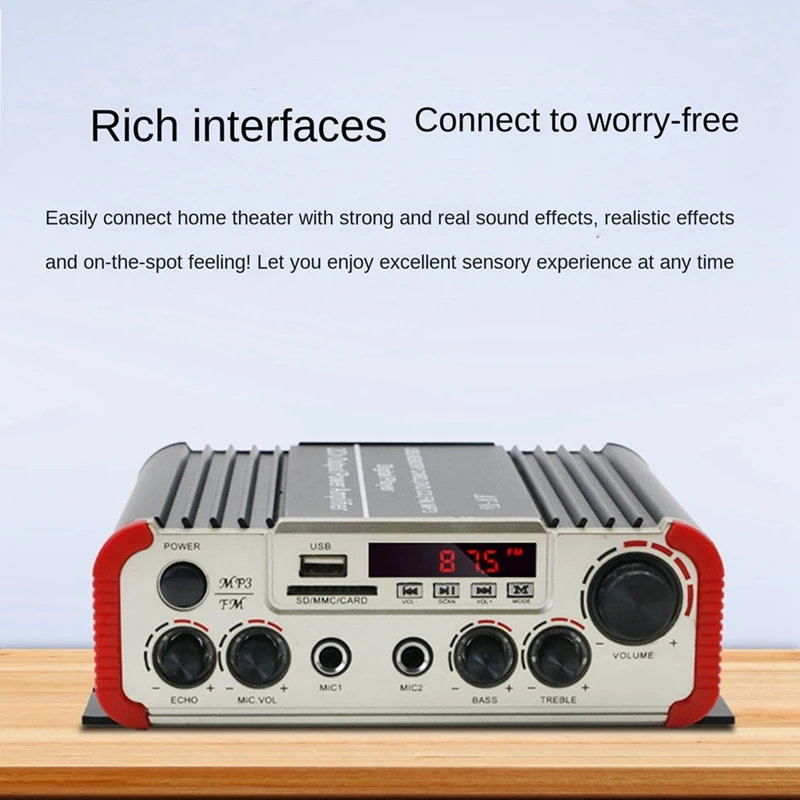 2-Channel 80W High Power Car Bluetooth Audio Power Amplifier Fit For Car Audio Modification