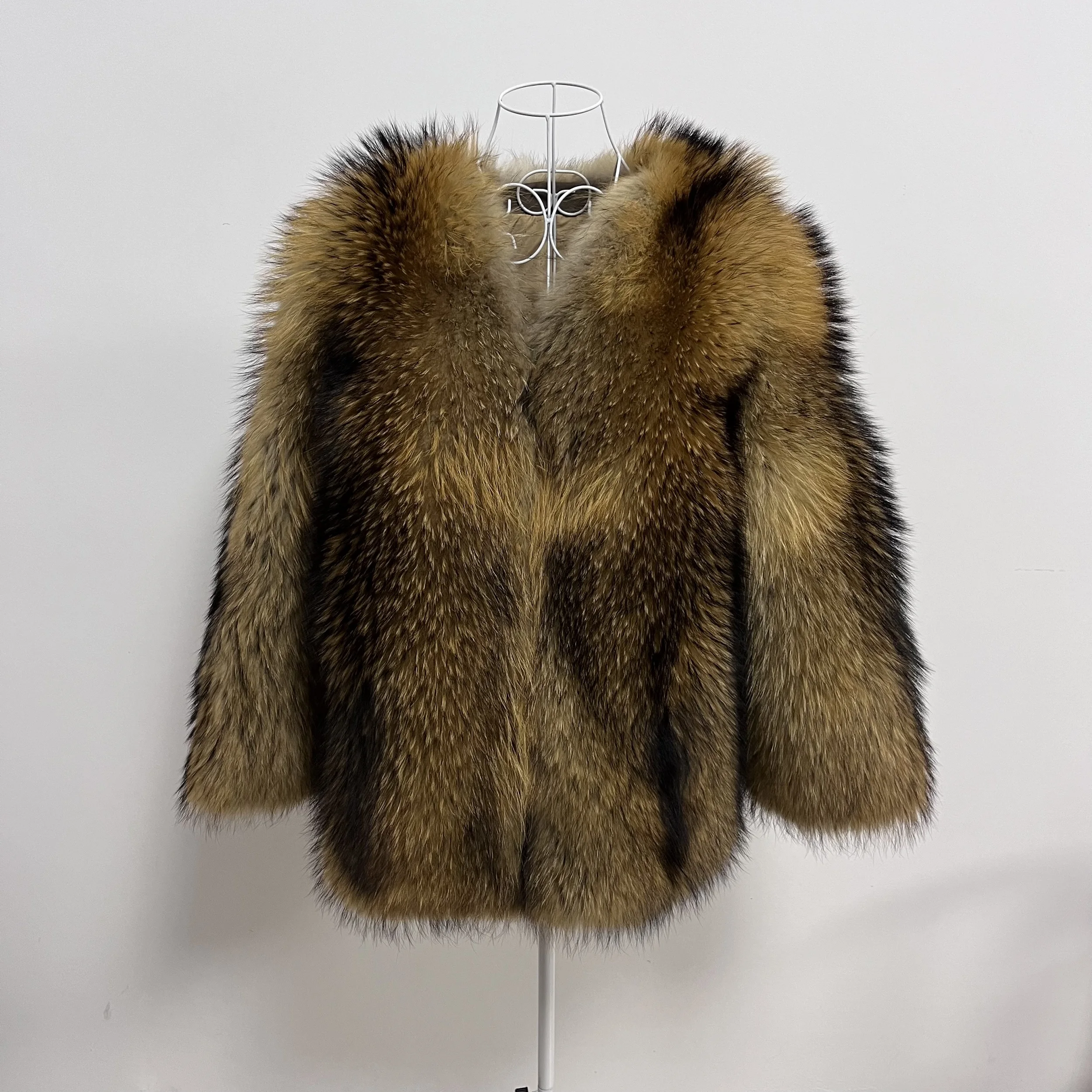 2023Natural Real Fox Fur Overcoat  Women's Warm Winter Jacket   Luxury Furry Fur Coat  Autumn Loose large Big Size 2023natural real fox fur overcoat women s warm winter jacket luxury furry fur coat autumn loose large big size