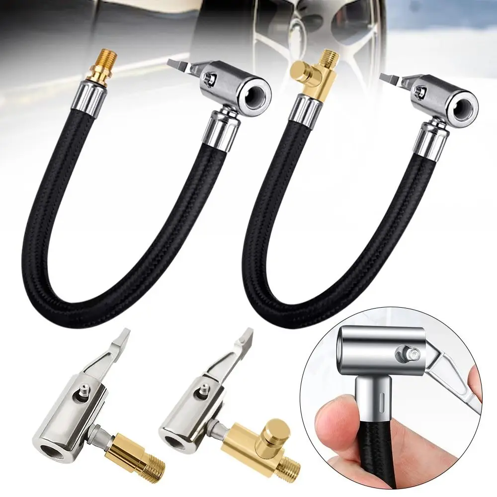 Locking Tire Repair Tools Adapter Car Tire Inflator Hose Air Pump Extension Tube Adapter