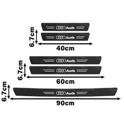 Carbon Fiber Car Door Sill Protector Sticker - Anti - Scratch Decal Accessory (5Pcs Audi)