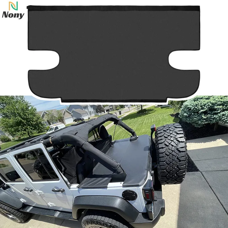 Nony Cargo Cover Tonneau Cover Fit For 2007-2018 Jeep Wrangler Jk Unlimited 4-Door Bagagliaio Posteriore Ombra Di Sicurezza-Nero