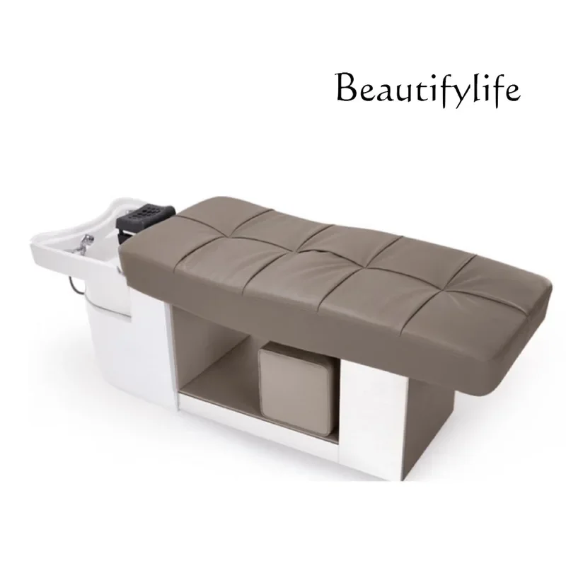 

Barber Shop Shampoo Chair Lying Completely for Hair Salon Fumigation Water Circulation Ceramic Hair Salon Massage Couch