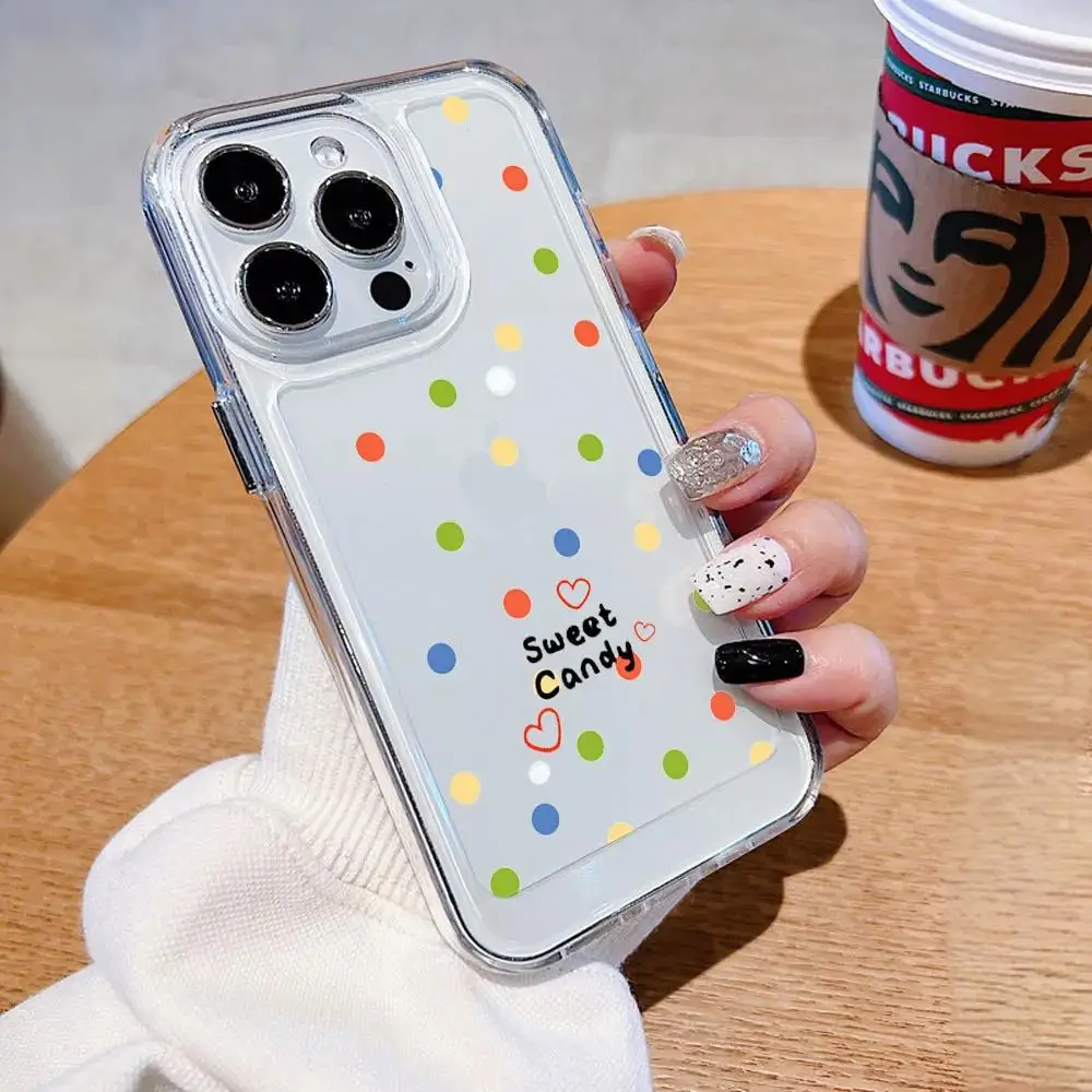 Vibrant Polka Dot Heart Phone Case - Air Soft Cover Shell