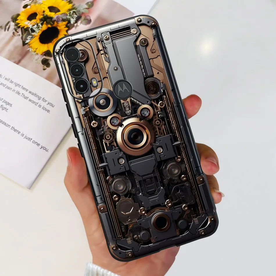 Fashionable Black Silicone Phone Case with Cool Pattern Design