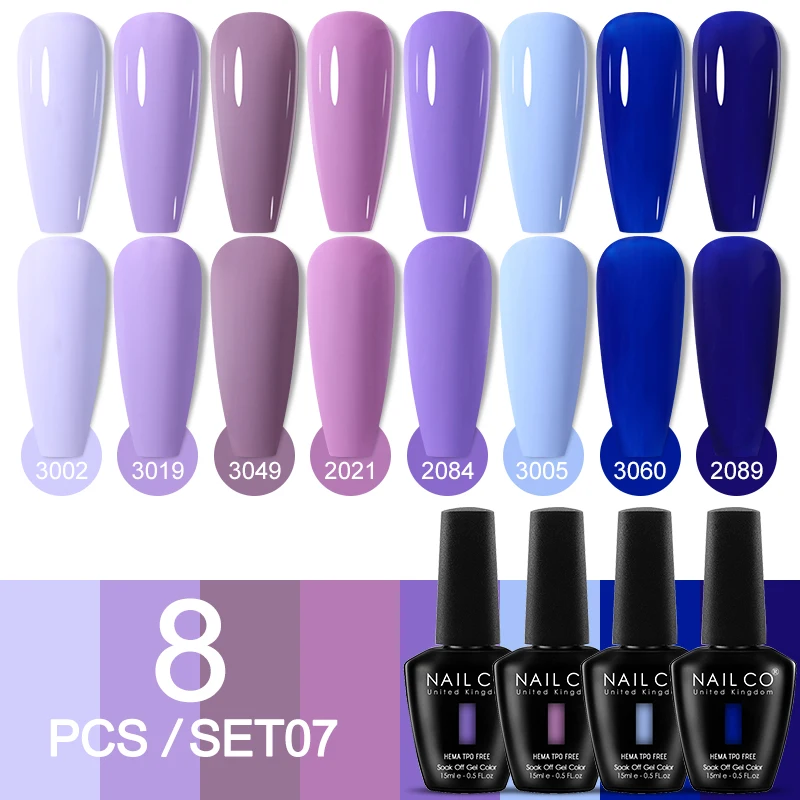 Deluxe 8-Piece Gel Nail Polish Set for Professional DIY Manicures