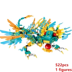 Fire Heatwave Transforming Lava Flame Dragon Building Blocks Kit (Without original Box)