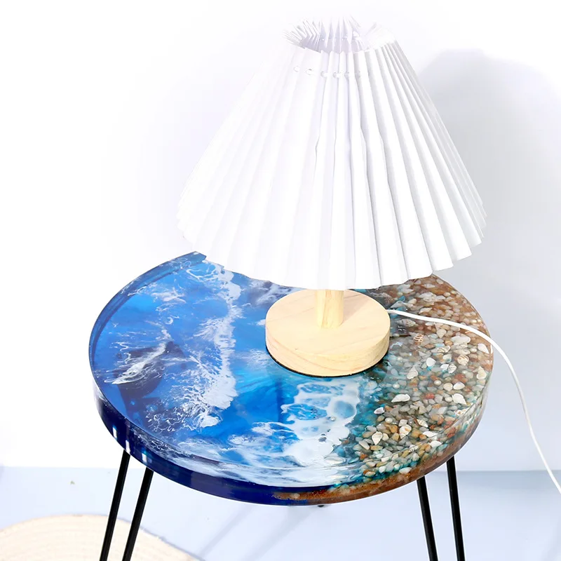 DIY Oversize 14 Inch Round Table Epoxy Silicone Mold Table Bracket Cutting Board Desktop Decoration Resin Silicone Mold