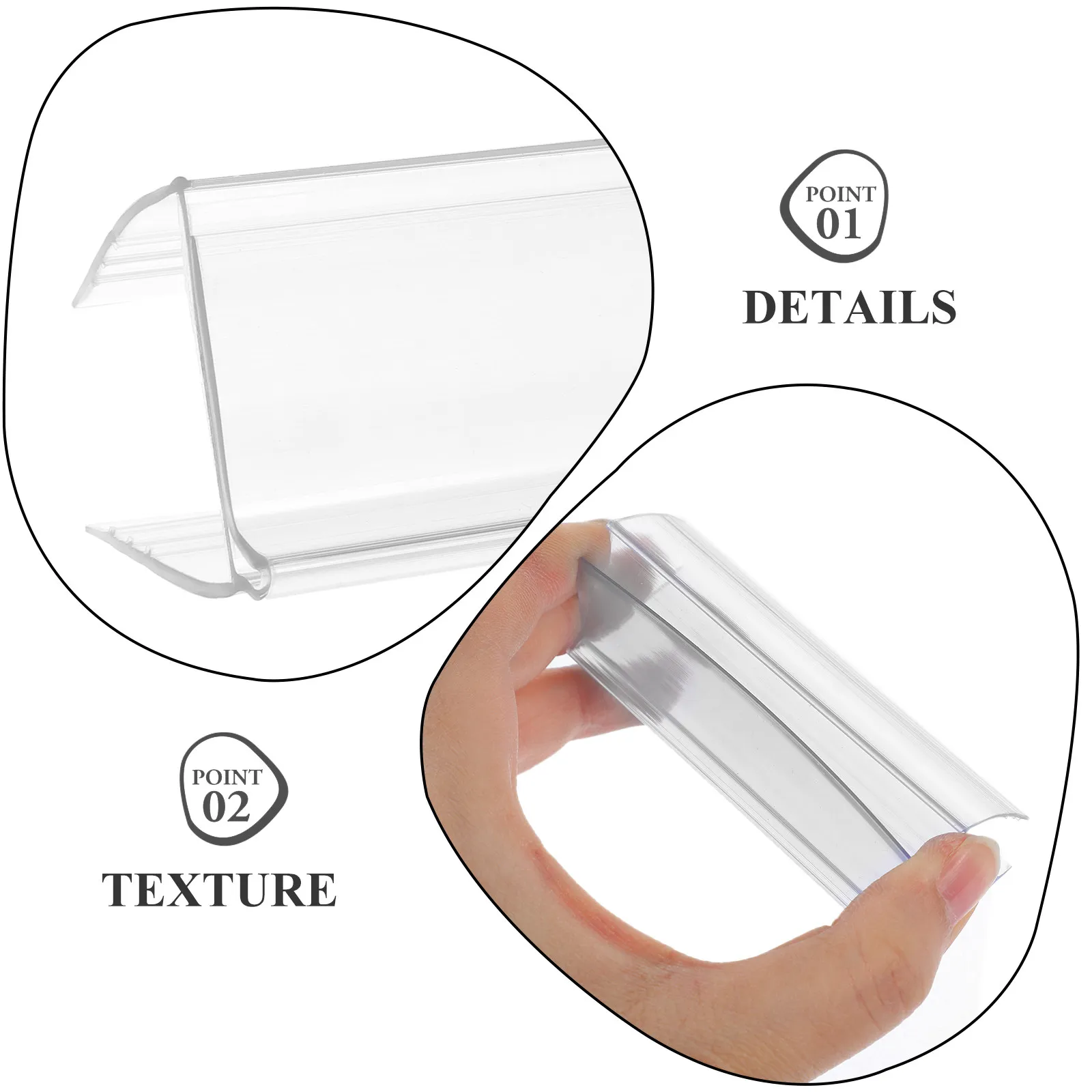 6Pcs 가격 라벨 홀더 슬롯 아크릴 내마모성 안정적인 표시 디스플레이 스탠드 소매점 선반 가격표 표시 홀더