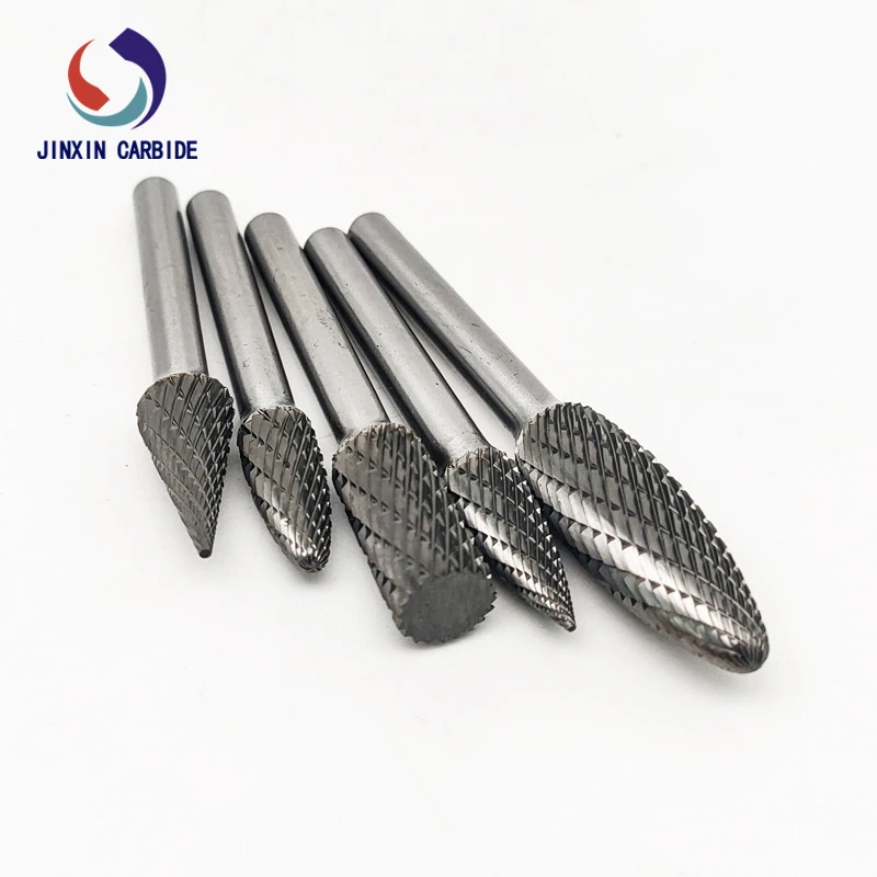 5PCS 6mm for 1 set Double Cut Solid Rotary Carbide Burr Set for Die Grinder Drill Metal