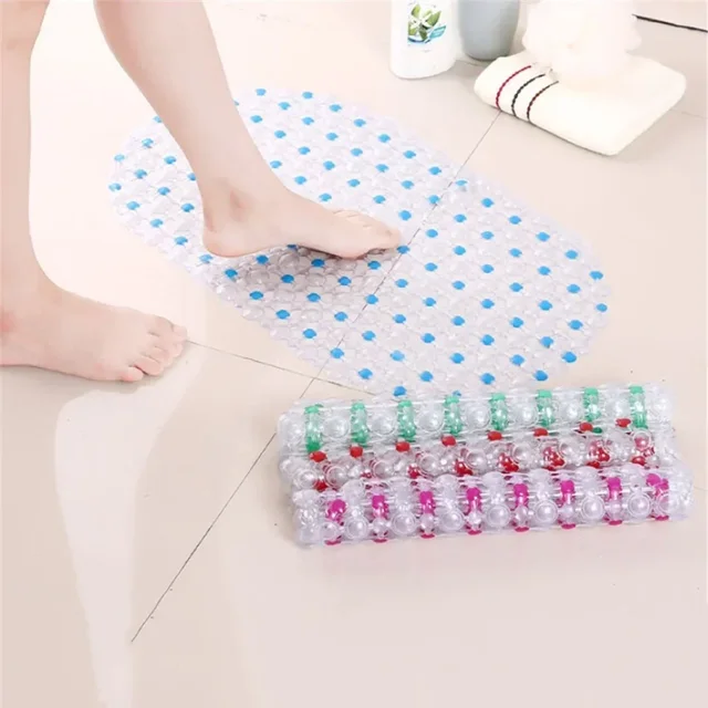 Tapis de bain antidérapants en PVC, doux, antidérapant, pour douche, Massage, avec ventouse, accessoires de salle de bain 2