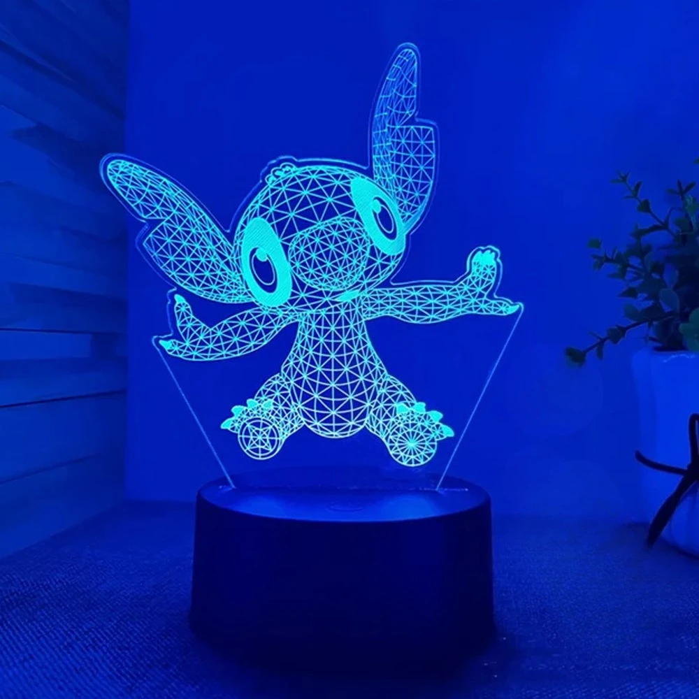 3D Illusion Stitch 7/16 Color LED Night Light Smart Touch Room Decor Bedside Night Light Birthday Valentine's Day Christmas Gift