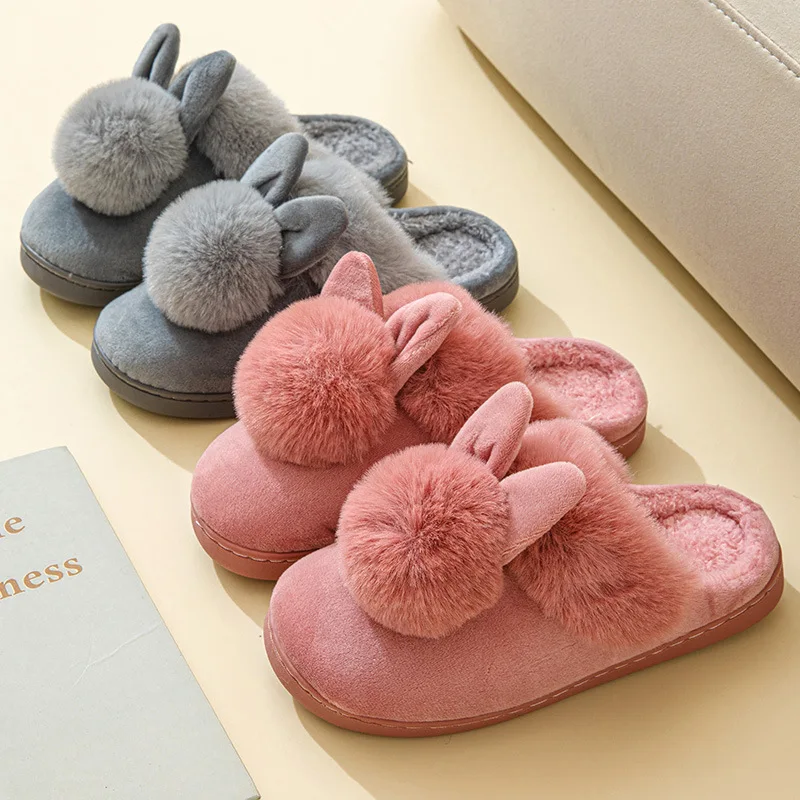 Pallene Warm Fuzzy Fluffy Slippers For Women 2024 Winter New Indoor Non-slip Plush Slides Indoor Soft Comfort Home Cotton Shoes 4