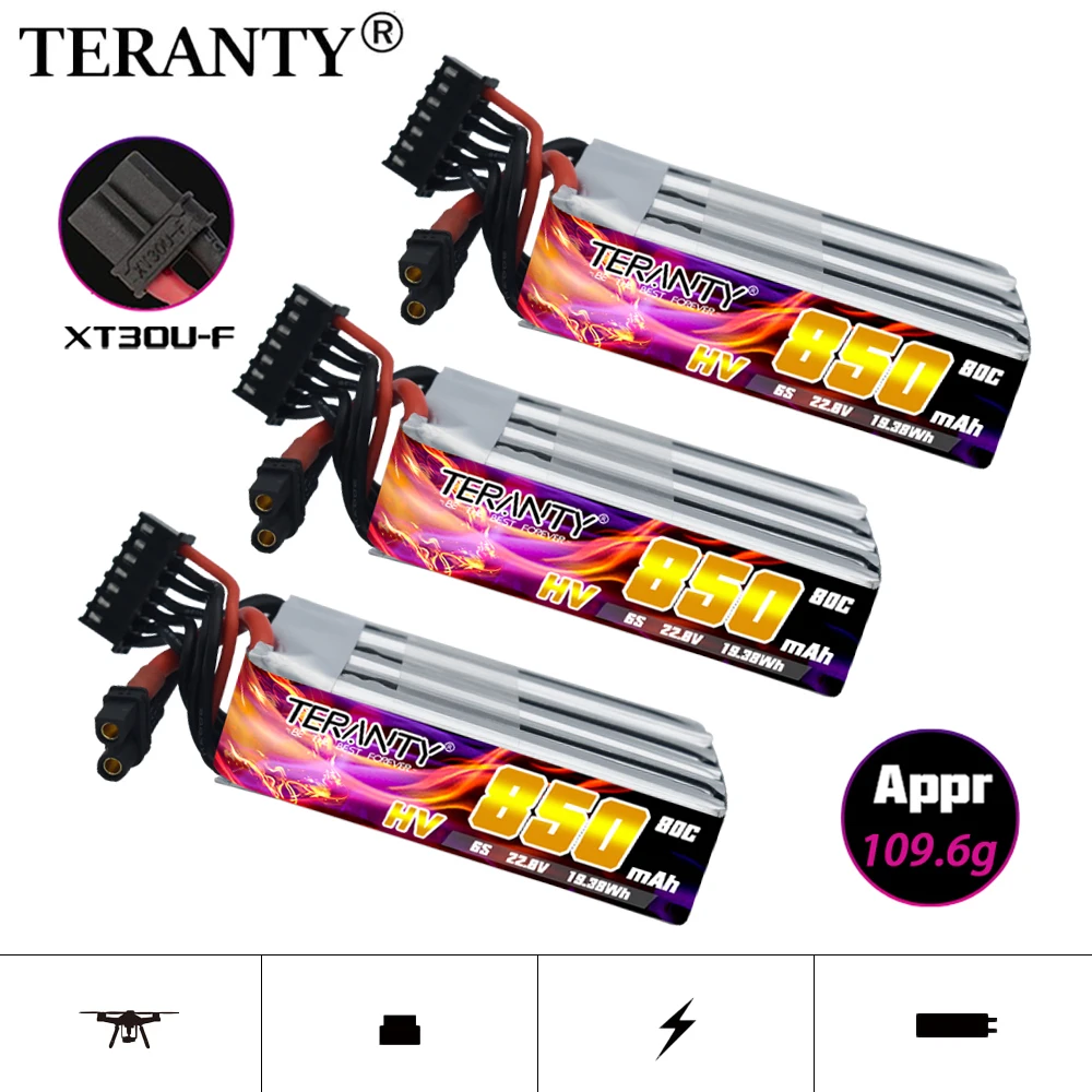 

Улучшенный TREANTY 850mAh 6S 22,8 V 80/160C литиевая батарея для использования в помещении модель самолета Дрон Tinyhawk FPV батарея для воздушной камеры