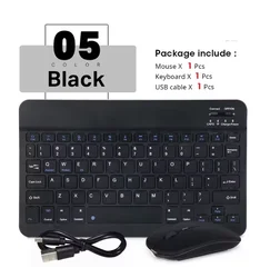 Multilingual Portable 10 - Inch Wireless Keyboard and Mouse Set - Japanese (Black)