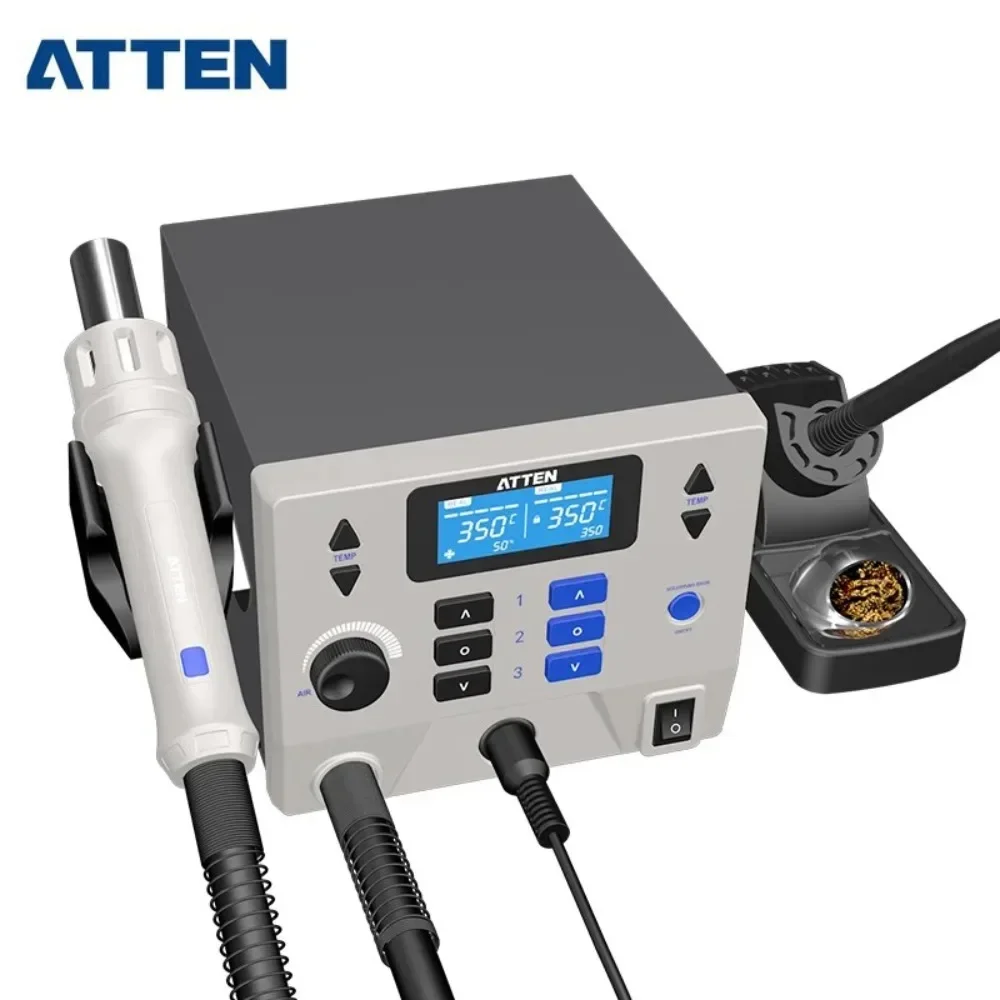 ATTEN ST-862D Update Version ST-8902D 1300W 2 IN 1 Digital Rework Station Hot Air Gun 90W Soldering Iron Solder Station 110/220V