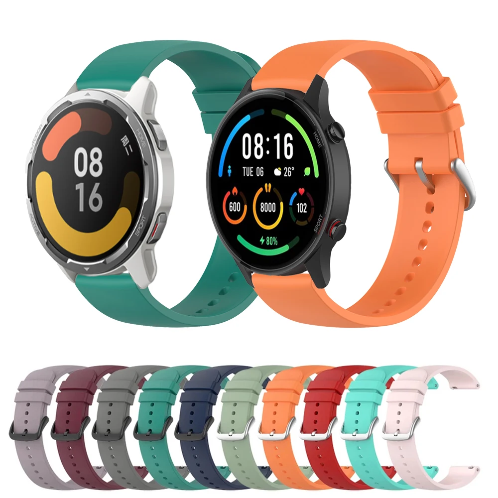 

22mm Silicone Watch Band For Xiaomi Watch Color 2/Mi Watch S1 Sport Soft Replacement Bracelet For Xiaomi Mibro Watch X1 A1 Strap
