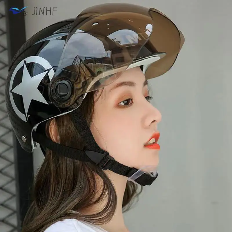 

Breathable Men Women Motorcycle Helmet Summer Outdoor Riding Safety Hat With Reflective Warning Patch for Motorcycle